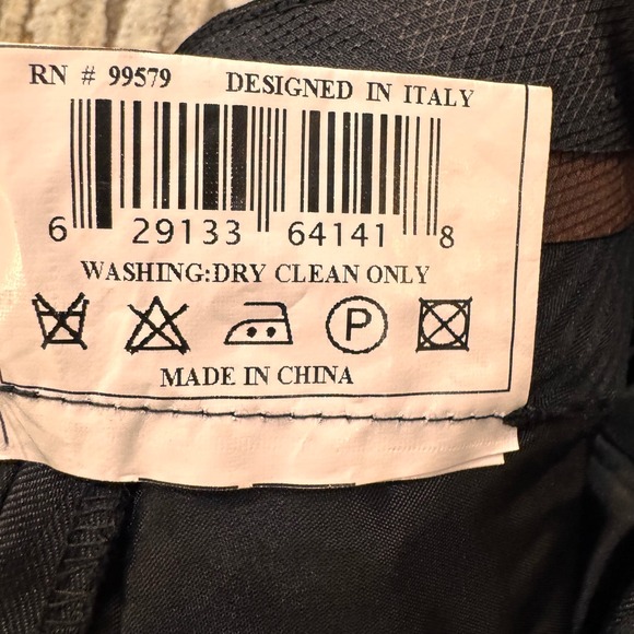 Caravelli Italy Classic Design Black Oxford 2 Piece Suit Jacket & Pants 40L 34W - Picture 6 of 16